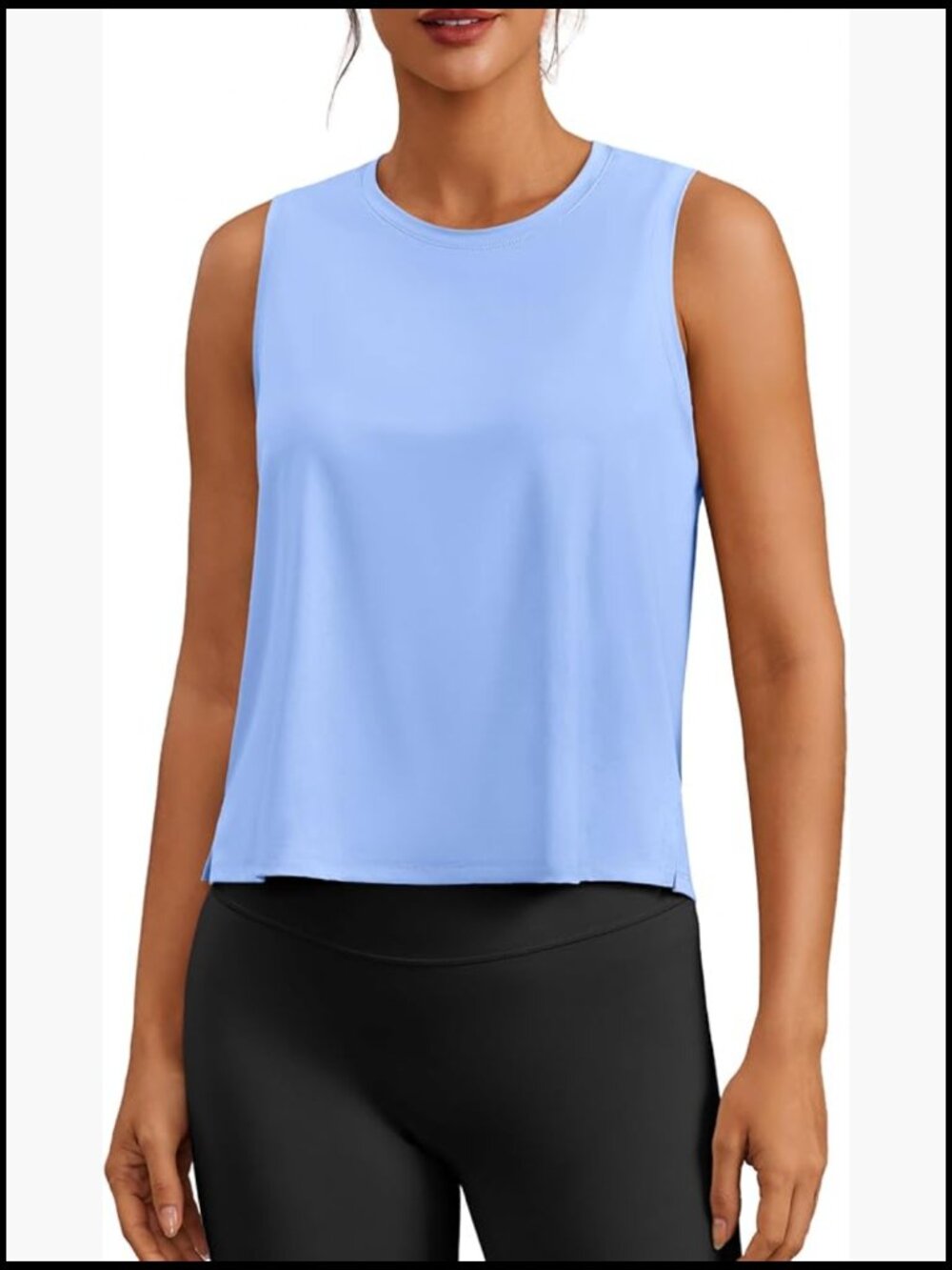 Ice Silk Athletic Tank Top Women Cooling Crop Sleeveless Yoga Running UPF50